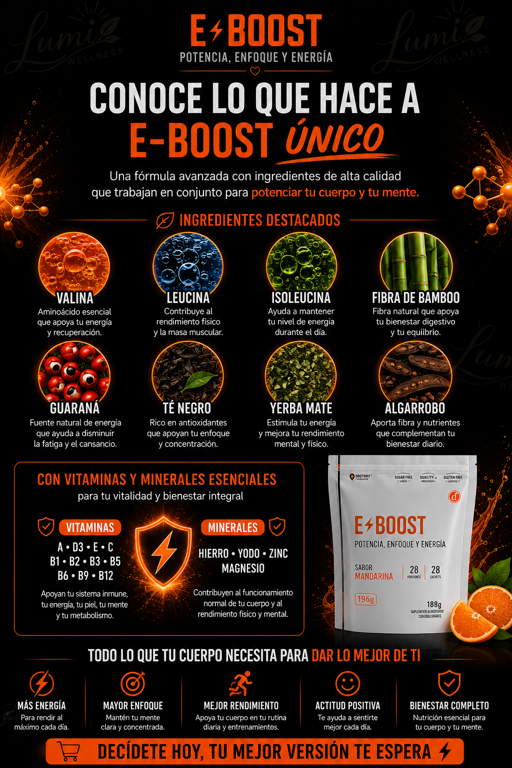 ⚡E-BOOST | Energía, Enfoque y Concentración para tu Día