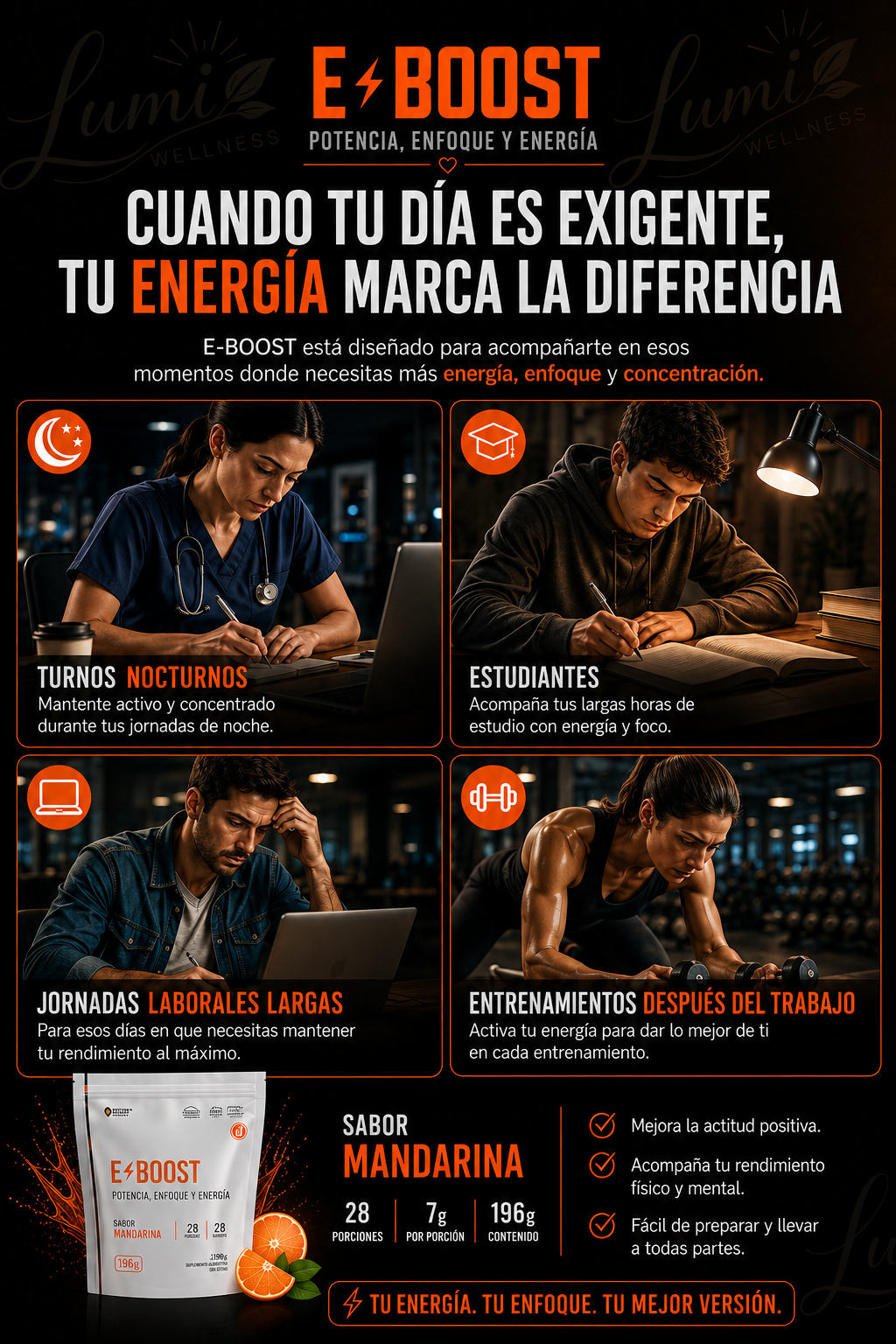 ⚡E-BOOST | Energía, Enfoque y Concentración para tu Día